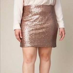 Hayden sequin mini skirt size 2x Bronze Gold